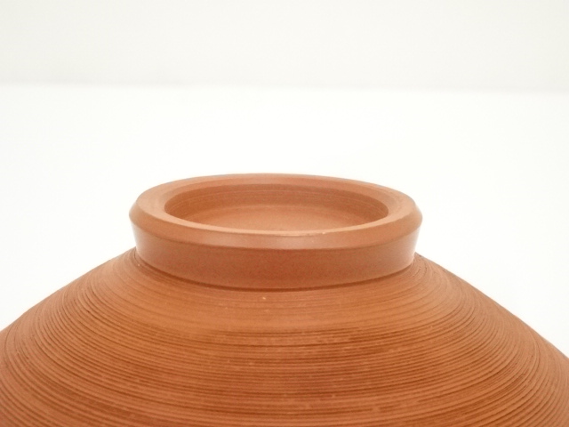 Ｔ３４０　茶碗　『灰釉流紋』『陶香園　加藤香山 作』　共箱　抹茶碗　茶道具 道具 ] - 道具 陶香園 二世 加藤香山造 朱泥茶碗（共箱） | ネット